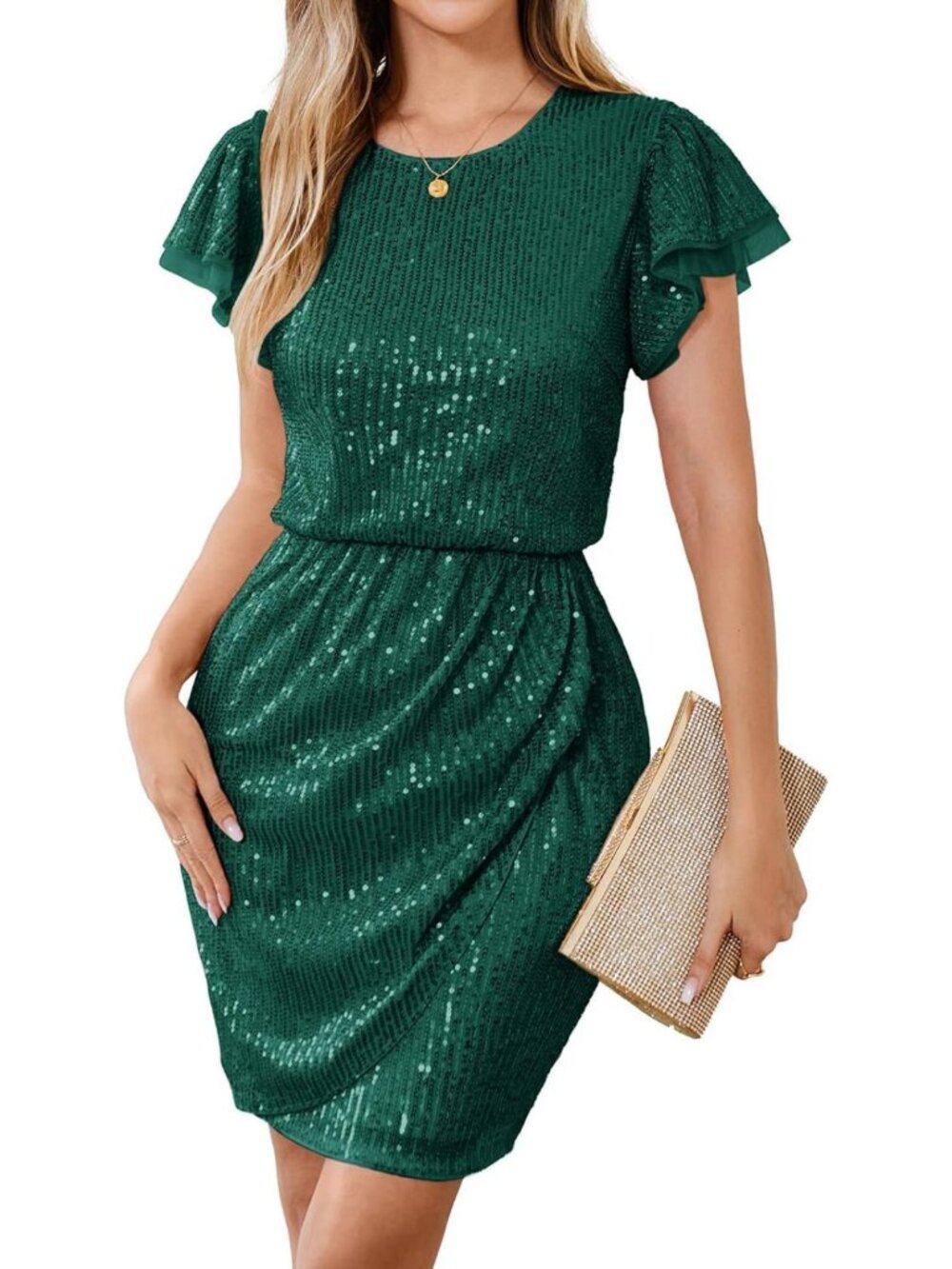Sparkly Sequin Midi Dress with Cap Sleeves - Perfect for Parties & Events
